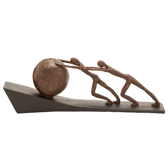 23" Brown Polystone Industrial Sportsman Sculpture